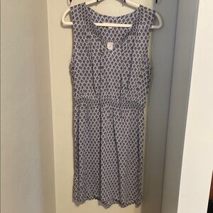 LOFT Blue and White Patterned Dress
